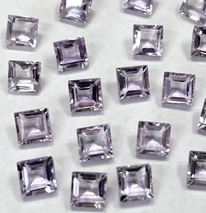 Natural Pink Amethyst Square Cut <b>3mm</b> Faceted - Loose Pink Amethyst Faceted Top Quality Loose Gemstone - Product Image 5