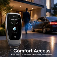 Clé de voiture intelligente LCD CF799 à 4 boutons avec écran tactile, télécommande numérique avec application mobile, entrée sans clé et partage de clé (vente en gros)