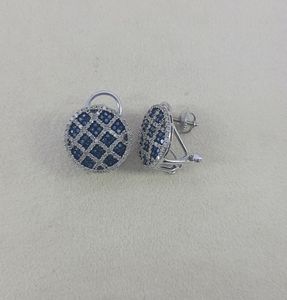 Best Quality 925 Sterling <b>Silver</b> 1.67 Ct Natural Round Cut Blue White Diamond <b>Stud</b> Earrings Women's Trendy Fine Jewelry India - Product Image 6