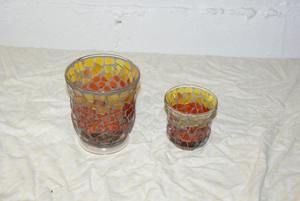 Wholesale Beeswax Blue Green Mosaic Pattern <b>Tealight</b> Votive Candle Holders Highly <b>Scented</b> Handmade Christmas Table Centerpiece - Product Image 2