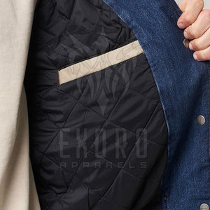 Venta caliente 2025 Hombres Jeans Letterman Chaquetas MOQ bajo Hombres Jeans Letterman Chaquetas Precio barato Hombres Jeans Chaquetas - Product Image 6