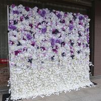 Luxe zijden bloemenwand achtergrond, handgemaakte bloemen bruiloft foto achtergrond, kunstbloemen paneel voor hotel evenementenlocatie decoratie