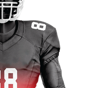 Uniforme de football pour hommes mélange noir et rouge maillot de football américain pantalon ensemble personnalisé sublimé sergé durable - Product Image 6