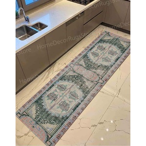 Tapis imprimé au design Kilim discret, tapis turc bohème antidérapant, tapis gobelin - Product Image 3