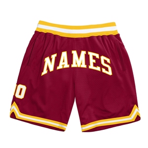 Industrie Direct Engro Sportswear Comfortable Custom Gold Black Pinstripe Purple-White Authentic Basketball Shorts - Product Image 5