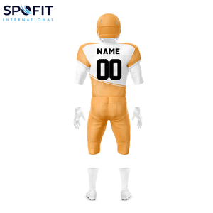 ชุดยูนิฟอร์มอเมริกันฟุตบอลสั่งทำพิเศษ 100% โพลีเอสเตอร์ ระบายอากาศได้ดี ไซส์พลัส เสื้อเจอร์ซีย์แขนสั้นพร้อมกางเกงและโลโก้ด้านหน้า - Product Image 3