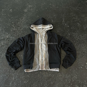 เสื้อแจ็คเก็ตผู้ชายสามชั้นมีฮู้ดสไตล์สตรีทแวร์แบบเรียบๆมีซิปสามชั้น - Product Image 6