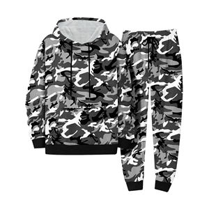 Ensemble de survêtement camouflage personnalisé pour homme, streetwear, 100% coton, sweat-shirt en molleton, jogging, survêtement camouflage pour homme - Product Image 5