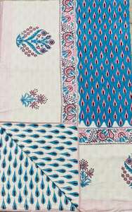 Jaipur Main Bloc Imprimé Réversible Doux Coton Lit Simple Dohar Artisan Made Traditionnel Fabriqué À La Main 100% Coton Dohar - Product Image 4