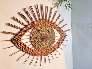 Nouveau design Tenture murale mauvais œil en rotin naturel fait à la main écologique fabriqué en usine au Vietnam au meilleur prix - Product Image 3
