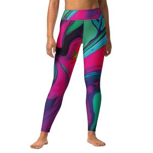 Wholesale <b>Womens</b> High Waist Printed Leggings Yoga Pants Quick Dry Gym Fitness Stretch <b>Tights</b> Custom Logo Sportswear - Product Image 1