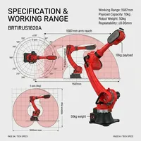 Robot Industrial de 6 Ejes BORUNTE BRTIRUS1510A, Carga Útil de 10 kg, Alcance de 1587 mm, para Soldadura MIG y Recogida y Colocación