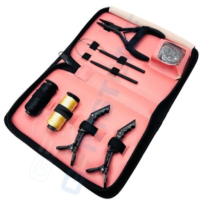 Kit professionnel d'extension de cheveux en acier inoxydable durable, pince à micro-perles à 2 trous, pinces crocodiles, aiguille à boucle de traction - Product Image 1