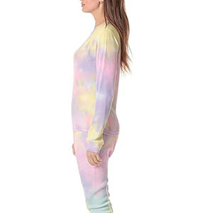 ชุดวอร์มผู้หญิงแบบไท-ได แฟชั่นใหม่ ผลิตตามสั่ง ขายส่ง คุณภาพสูง ไซส์ใหญ่ ผ้าฝ้าย 100% - Product Image 5