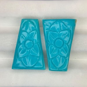 เครื่องประดับแกะสลักศิลปะ mughal แฮนด์เมดอัญมณี zahara สวยงาม DIY Arizona Turquoise รูปไข่ตัดสีธรรมชาติเอฟเฟกต์การเปลี่ยนสีแฟนซี - Product Image 1