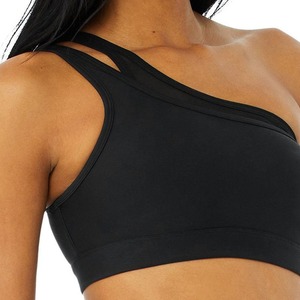 Vente en gros short de fitness solide à une épaule réversible à séchage long ensemble de soutien-gorge de sport-Spandex extensible dans les quatre sens grandes tailles pour l'été - Product Image 6
