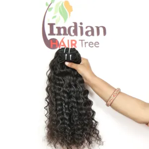 100% Raw Virgin Indian Human Hair Deep Wave Style with Double Weft Cuticle Aligned Curly Bundles for Black Women human hair