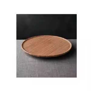 Assiettes en bois sculptées uniques écologiques Plat en bois lisse avec caractéristique terreuse par l'artisanat en croissant - Product Image 4