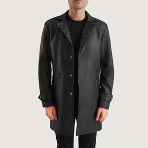 2024 nueva llegada Venta en línea Mejor Outlet Hombres Abrigo de cuero Ropa de hombre Abrigo de cuero de invierno de alta calidad - Product Image 3