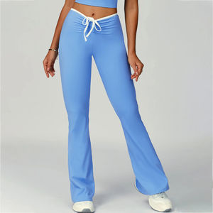 RAZERS IMPEX Custom Logo Women's Wide Leg Fitness Pants High-Waisted <b>Butt</b> <b>Lifting</b> Tummy Control Slim Fit Contrast Flare Casual - Product Image 5