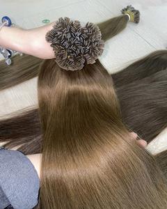 8-32 pouces pointe plate cheveux humains vietnamiens double cheveux humains dessinés extensions de cheveux colorés - Product Image 6