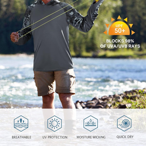 Chemises de pêche personnalisées imprimées pour hommes avec capuche manches longues tissu respirant conception OEM pour les vêtements d'équipe et les événements en plein air - Product Image 3