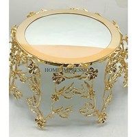 HOME IMPRESSION HI-19066 Support à gâteau multifonctionnel en aluminium avec couvercle, écologique, pour mariages, anniversaires et célébrations, pour décorateurs