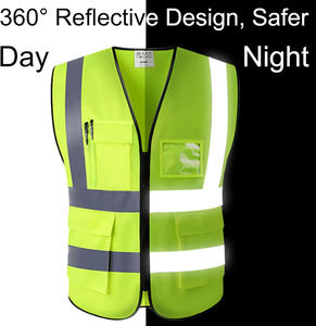 Ropa DE SEGURIDAD reflectante personalizada, chaleco de alta visibilidad, impermeable, multibolsillos, chaqueta de seguridad, chaleco de seguridad táctico - Product Image 6