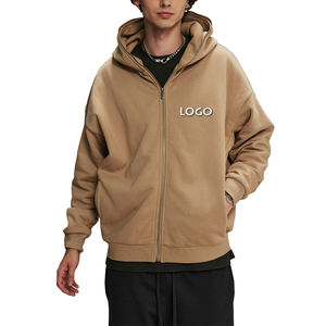 High Street 430g Plus Size Fleece Thicked Zip up Hombres Sudaderas con capucha Alta calidad Full Zipper Hombres Sudaderas con capucha para hombres - Product Image 2