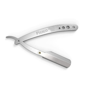 Navaja de Afeitar Plegable de Seguridad para Barbería, Soporte para Navaja de Afeitar Recta, Herramienta de Barbería para Salón, Fabricada por Pissco Pakistán - Product Image 1