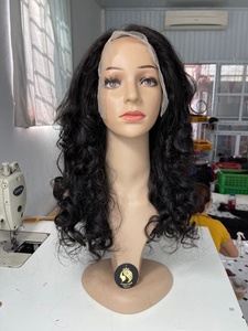 Cabello humano virgen liso con encaje Frontal para mujeres negras, cabello humano rizado de 13x4 pulgadas, venta al por mayor - Product Image 2