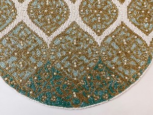 <b>Beaded</b> <b>Placemat</b> Handmade Charger Luxury Dining Holiday Decor Unique Piece Housewarming MS Handicraft Non-Slip - Product Image 4