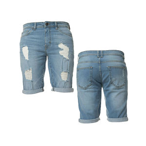 Pantalones cortos de mezclilla hechos a mano de secado rápido, transpirables, informales, de alta calidad, patrón sólido, tela de lona antiarrugas - Product Image 1