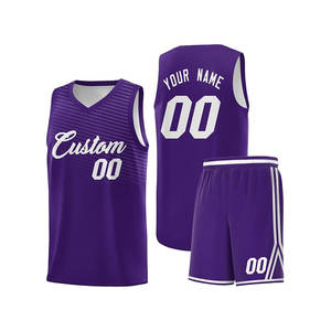 Maillot de basket-ball réversible de sport pour hommes cousu avec broderie personnalisée - Product Image 1