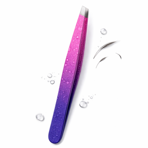 แหนบดึงขนคิ้วปลายเฉียงสแตนเลสแบบไล่เฉดสี ป้องกันการลื่น ป้องกันไฟฟ้าสถิต เป็นมิตรกับสิ่งแวดล้อม เครื่องมือเสริมความงามที่แม่นยำ ใช้ได้ทั้งในร้านเสริมสวยและที่บ้าน คุณภาพสูง - Product Image 4