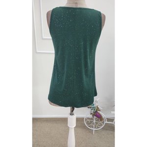 Blusa sin mangas con cuello redondo y brillo arena para mujer, 35986 - Verde - Product Image 6