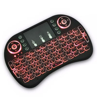 I8 Remote Control 2.4g Mouse Nirkabel Remote Air Mouse Mini Keyboard Nirkabel TV Lampu Latar Warna Touchpad Keyboard Genggam PC