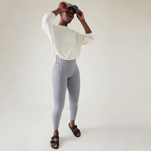 Top Design Offre Spéciale femmes 100% coton mi-taille Fitness Leggings confortable coupe ajustée taille haute tricoté tissu personnalisé - Product Image 3