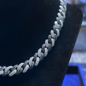 10มม. VVS Moissanite สร้อยคอชุบทอง925สเตอร์ลิงฮิปฮอปโซ่คิวบาสำหรับแร็ปเปอร์ในราคาต่ำสุด - Product Image 2