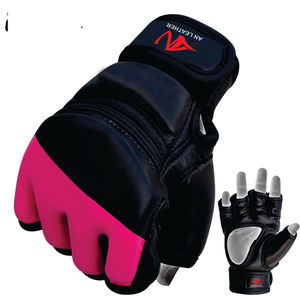 MMA Grappling Training Sparring Mitts Gants en cuir Demi-doigts Unisex Fitness Body Building - Product Image 4