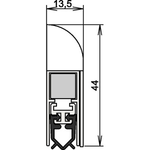 Sello para Puerta Wind-Ex 1-310 de Una Sola Cara, 860 mm, Aluminio Plateado Anodizado para Puertas de Madera de ATHMER - Product Image 1