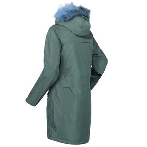 Veste parka longue matelassée imperméable respirante à capuche pour femme en nylon brut, écologique, grande taille - Product Image 2
