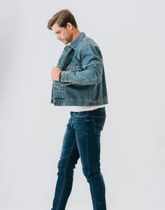 Chaquetas Vaqueras de Algodón para Hombre, Ropa Masculina, Chaquetas y Abrigos, Chaqueta Vaquera de Alta Calidad Personalizada de Talla Grande para Hombre, Servicio OEM - Product Image 4