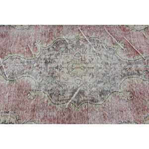 พรมวินเทจสไตล์ตุรกี ขนาด 3.6x8.2 ฟุต (110x250 ซม.) ลายต้นไม้และพืชสีแดง - Product Image 5