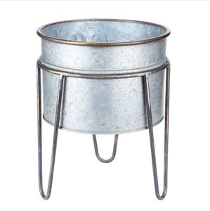 Maceta de metal galvanizado de la mejor calidad con soporte, Juego de 2 para hogar y jardines a bajo precio - Product Image 6