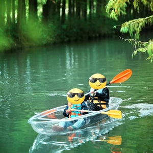 Kayak transparent en polycarbonate à fond de verre, canoë <span class=keywords><strong>portable</strong></span>, kayak de tourisme pour lacs et rivières, sports nautiques - Product Image 2