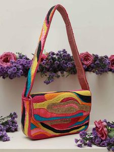Sac à main artisanal MS en perles de verre multicolores avec poignée, sac décontracté à porter à la main, sac baguette indien fait main de forme personnalisée - Product Image 5
