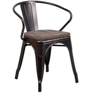 Chaise de salle à manger au design moderne avec cadre en fer et siège en bois de teck massif Matériau de haute qualité pour l'intérieur et l'extérieur - Product Image 4