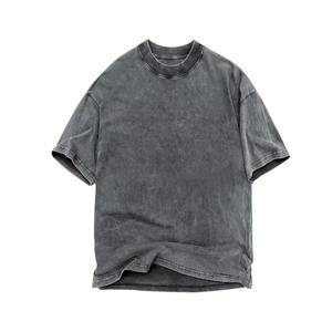 Camisetas para hombre, Camiseta clásica Unisex de manga corta con lavado ácido, Camiseta de algodón 100% transpirable holgada, camiseta duradera para uso social diario - Product Image 1