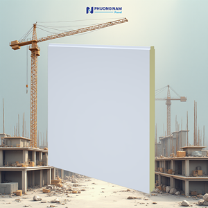 Panneau sandwich PIR d'isolation thermique moderne de 75 mm, résistant à la chaleur, pour mur intérieur de chambre froide, entreposage frigorifique pour usage extérieur - Product Image 1